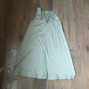Sage Green Knee Length Sleeveless Dress